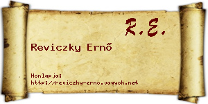 Reviczky Ernő névjegykártya